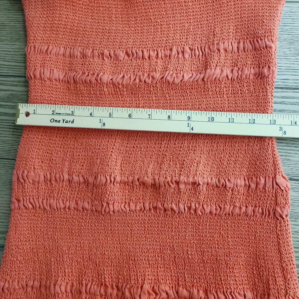 Revolve Capulet Linen Mini‎ Dress L Orange Smocked Resort Vacation - Picture 10 of 11